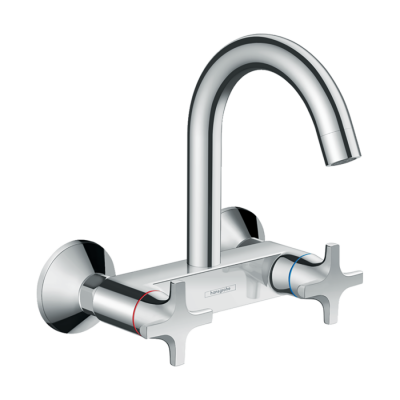 HansGrohe Logis M32 2 - Volanlı Eviye Bataryası Eco, Duvardan Uzun Gaga, 1Jet - 71284000 - 1