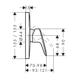 HansGrohe Logis Tek Kollu Duş Bataryası Ankastre Montaj - 71605000 - 2