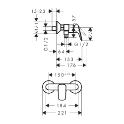 HansGrohe Logis Tek Kollu Duş Bataryası Aplike - 71600000 - 2