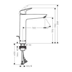 HansGrohe Logis Tek Kollu Lavabo Bataryası 190 Kumandalı - 71090000 - 2