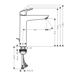 HansGrohe Logis Tek Kollu Lavabo Bataryası 190 Kumandalı - 71095000 - 2