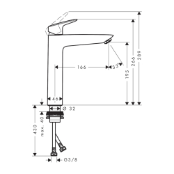 HansGrohe Logis Tek Kollu Lavabo Bataryası 190 Kumandasız - 71091000 - 2