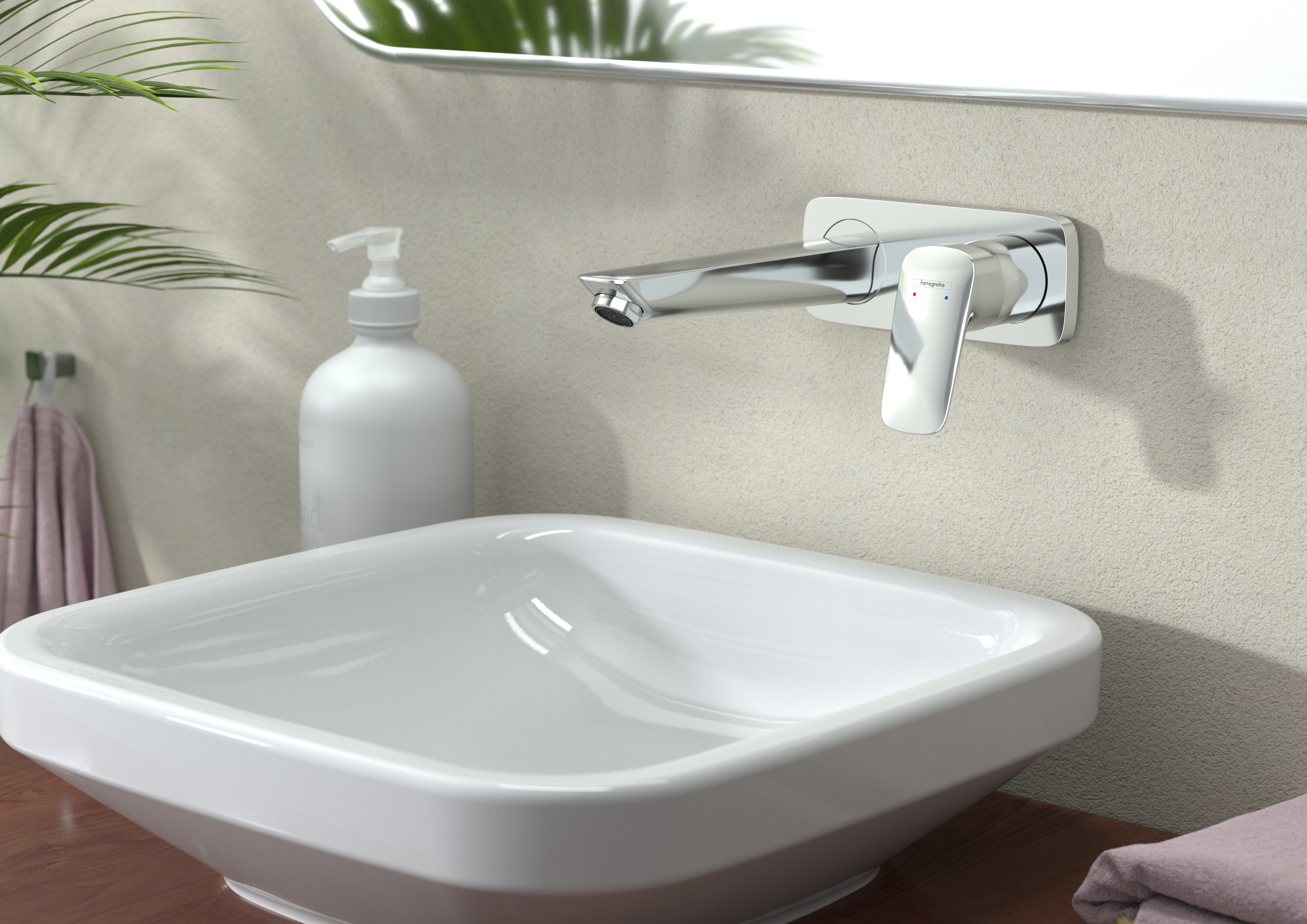HansGrohe Logis Tek Kollu Lavabo Bataryası Ankastre Duvara Monte, 19.5 Cm Gaga İle - 71220000 - 2