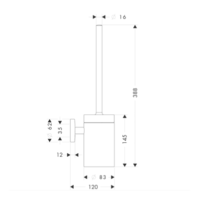 HansGrohe Logis Tuvalet Fırçası Duvara Monte - 40522820 - 2