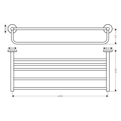 HansGrohe Logis Universal Raflı Havluluk - 41720000 - 2