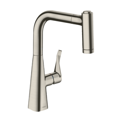 HansGrohe Metris M71 Tek Kollu Eviye Bataryası 220, Çekilebilir El Duşu, 2Jet - 14834800 - 1