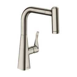 HansGrohe Metris M71 Tek Kollu Eviye Bataryası 220, Çekilebilir El Duşu, 2Jet - 14834800 - HANSGROHE