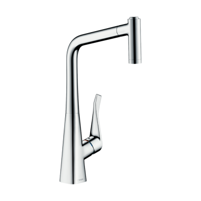 HansGrohe Metris M71 Tek Kollu Eviye Bataryası 320, Çekilebilir El Duşu, 2Jet - 14820000 - 1