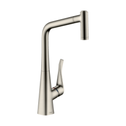 HansGrohe Metris M71 Tek Kollu Eviye Bataryası 320, Çekilebilir El Duşu, 2Jet - 14820800 - 1