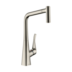 HansGrohe Metris M71 Tek Kollu Eviye Bataryası 320, Çekilebilir El Duşu, 2Jet - 14820800 - HANSGROHE