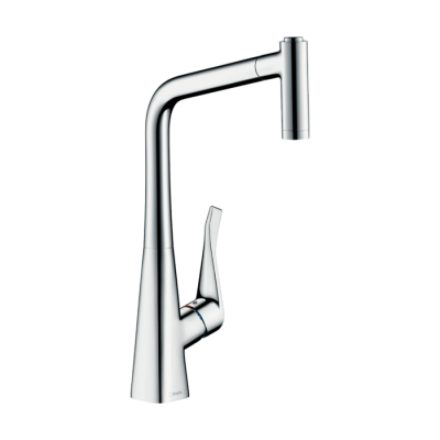 HansGrohe Metris M71 Tek Kollu Eviye Bataryası 320, Eco, Çekilebilir El Duşu, 2Jet - 14780000 - 1