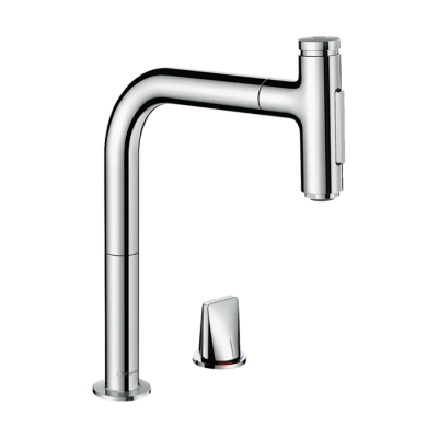 HansGrohe Metris Select M71 2 - Delikli Eviye Bataryası, Çekilebilir El Duşu İle - 73819000 - 1