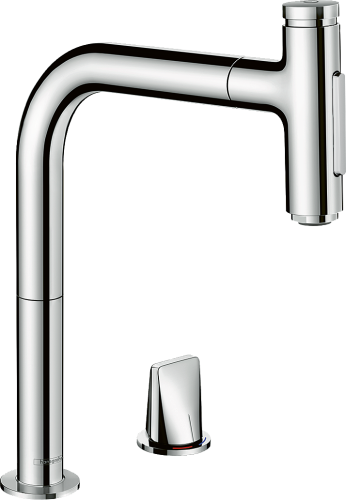 HansGrohe Metris Select M71 2 - Delikli Eviye Bataryası, Çekilebilir El Duşu İle - 73819000 - 1