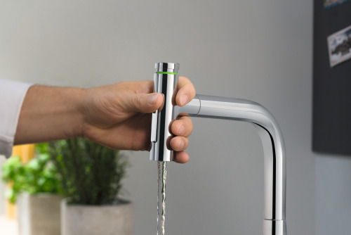 HansGrohe Metris Select M71 2 - Delikli Tek Kollu Eviye Bataryası 200, Çekilebilir El Duşu, 2Jet, Sbox - 73818000 - 2