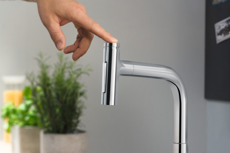 HansGrohe Metris Select M71 2 - Delikli Tek Kollu Eviye Bataryası 200, Çekilebilir El Duşu, 2Jet, Sbox - 73818000 - 3