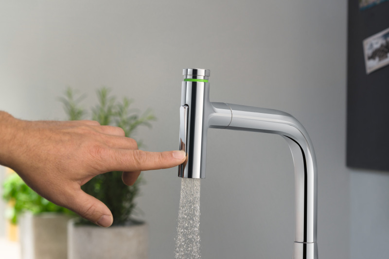 HansGrohe Metris Select M71 2 - Delikli Tek Kollu Eviye Bataryası 200, Çekilebilir El Duşu, 2Jet, Sbox - 73818000 - 4
