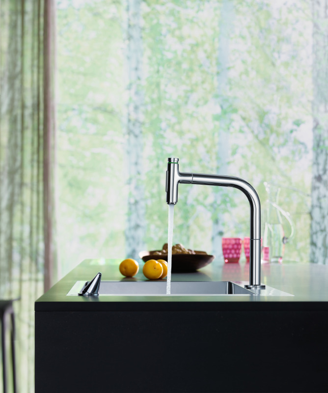 HansGrohe Metris Select M71 2 - Delikli Tek Kollu Eviye Bataryası 200, Çekilebilir El Duşu, 2Jet, Sbox - 73818000 - 6
