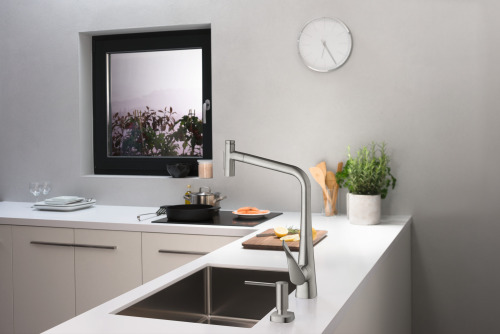 HansGrohe Metris Select M71 Tek Kollu Eviye Bataryası 320, Çekilebilir El Duşu, 2Jet, Sbox - 73816800 - 2