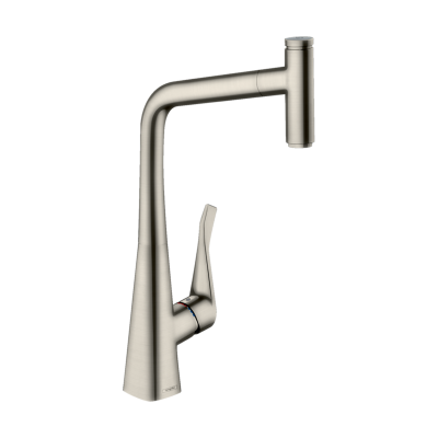 HansGrohe Metris Select M71 Tek Kollu Eviye Bataryası 320, Çekilebilir Gaga, 1Jet - 14884800 - 1