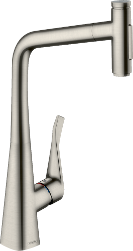 HansGrohe Metris Select M71 Tek Kollu Eviye Bataryası, Çekilebilir El Duşu İle - 73820800 - HANSGROHE