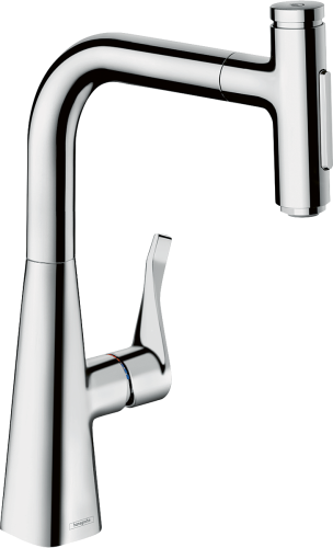 HansGrohe Metris Select M71 Tek Kollu Eviye Bataryası Çekilebilir El Duşu İle - 73822000 - 1