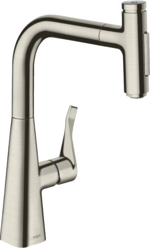 HansGrohe Metris Select M71 Tek Kollu Eviye Bataryası Çekilebilir El Duşu İle - 73822800 - HANSGROHE