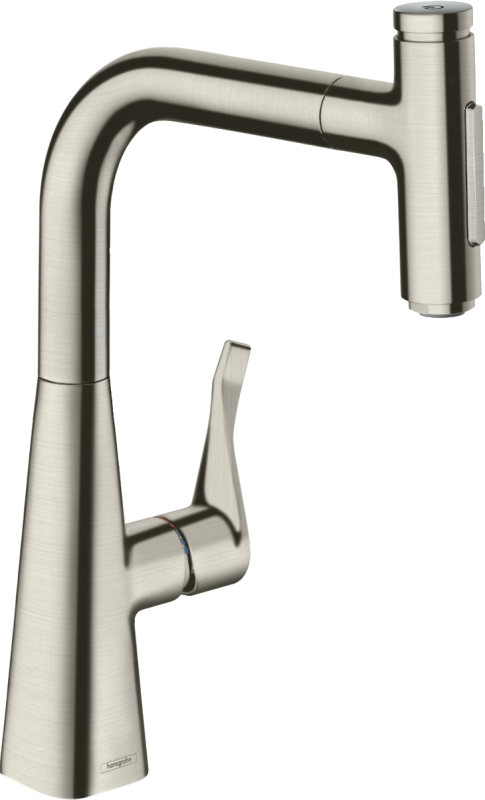 HansGrohe Metris Select M71 Tek Kollu Eviye Bataryası Çekilebilir El Duşu İle - 73822800 - 1