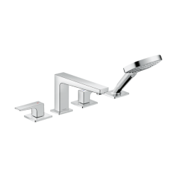 HansGrohe Metropol 4 - Delikli Küvet Kenarı Banyo Bataryası Çubuk Volan İle - 32552000 - HANSGROHE