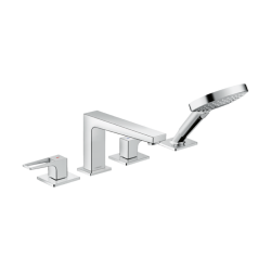 HansGrohe Metropol 4 - Delikli Küvet Kenarı Banyo Bataryası Loop Volan İle - 74553000 - HANSGROHE