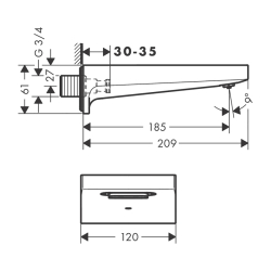 HansGrohe Metropol Küvet Gagası - 32543000 - 2