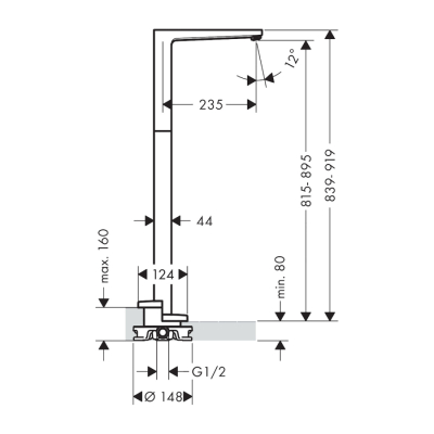 HansGrohe Metropol Küvet Gagası Yerden - 32531000 - 2