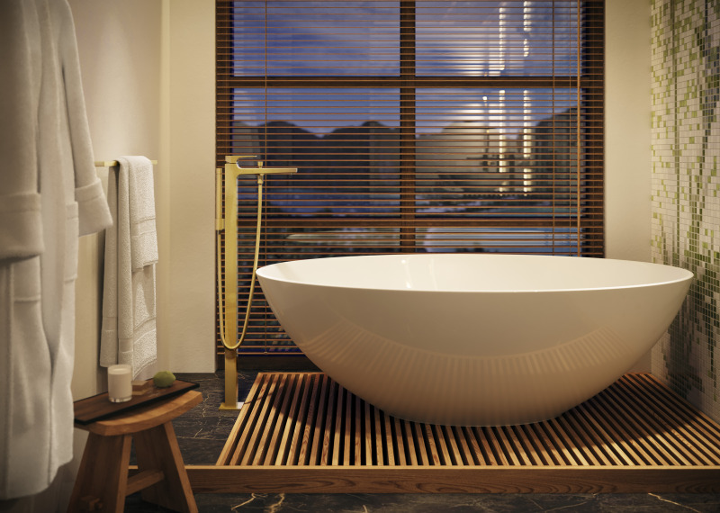 HansGrohe Metropol Tek Kollu Banyo Bataryası Çubuk Volan İle Yerden - 32532990 - 3