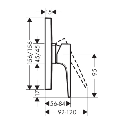 HansGrohe Metropol Tek Kollu Duş Bataryası Ankastre Montaj, Loop Volan İle - 74565000 - 2