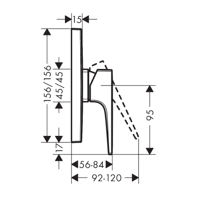 HansGrohe Metropol Tek Kollu Duş Bataryası Ankastre Montaj, Loop Volan İle - 74565000 - 2