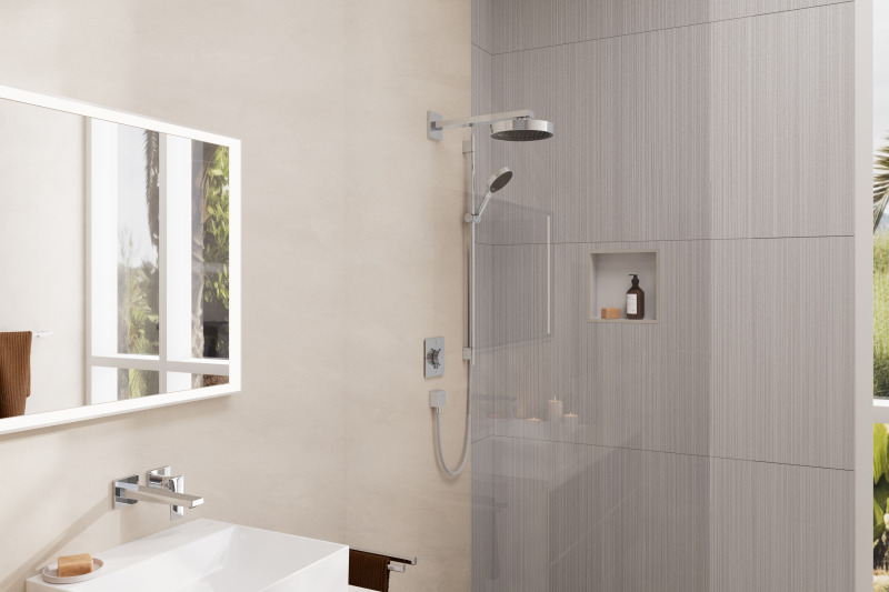HansGrohe Metropol Tek Kollu Lavabo Bataryası Çubuk Volan, Ankastre Duvara Monte, 22.5 Cm Gaga İle - 32526000 - 2