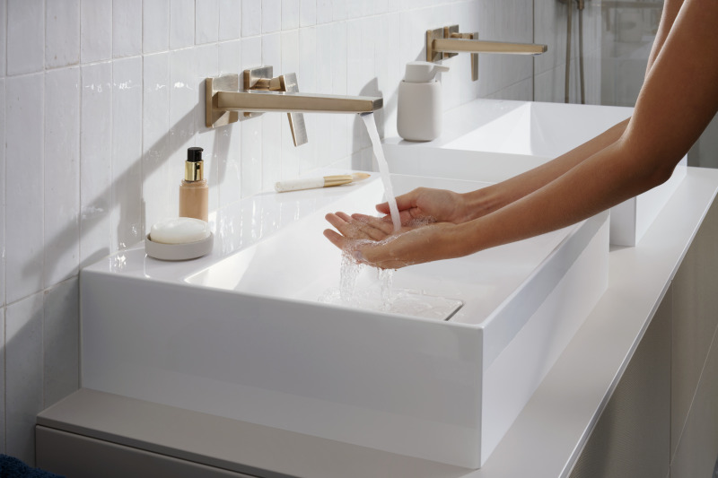 HansGrohe Metropol Tek Kollu Lavabo Bataryası Çubuk Volan, Ankastre Duvara Monte, 22.5 Cm Gaga İle - 32526140 - 2