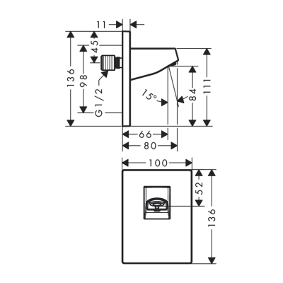 HansGrohe Pulsify Duvar Bağlantısı Tepe Duşu 105 İçin - 24139000 - 2