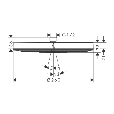 HansGrohe Pulsify S Tepe Duşu 260 1Jet Ecosmart - 24141000 - 2