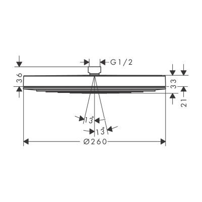 HansGrohe Pulsify S Tepe Duşu 260 1Jet Ecosmart - 24141670 - 2