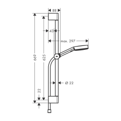 HansGrohe Pulsify Select S Duş Seti 105 3Jet Relaxation, 65 Cm Duş Barı İle - 24160700 - 2