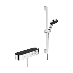 HansGrohe Pulsify Select S Duş Sistemi 105 3Jet Relaxation, El Duşu, Termostat, 65 Cm Duş Barı, Sürgü Ve Duş Hortumu İle - 24260000 - 1