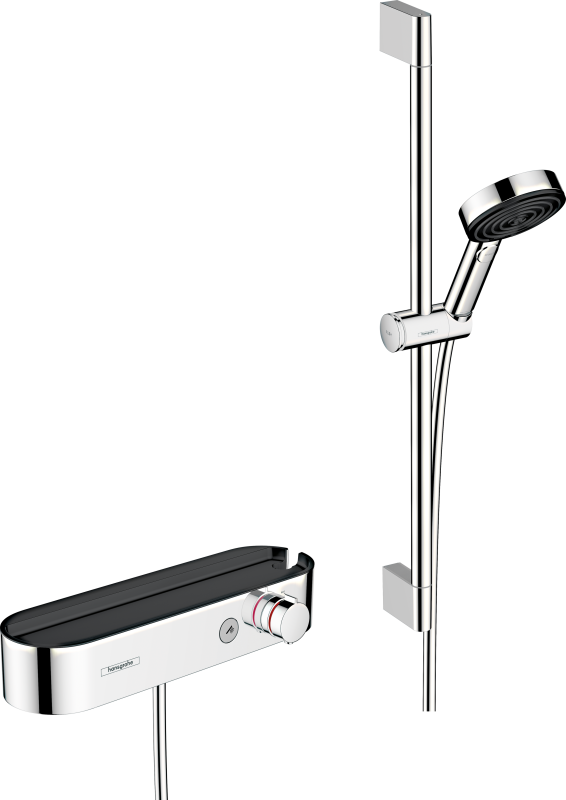 HansGrohe Pulsify Select S Duş Sistemi 105 3Jet Relaxation, El Duşu, Termostat, 65 Cm Duş Barı, Sürgü Ve Duş Hortumu İle - 24260000 - 1