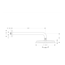 HansGrohe Raindance Classic Tepe Duşu 240 1 Jet, Duş Dirseği İle - 27424000 - 2