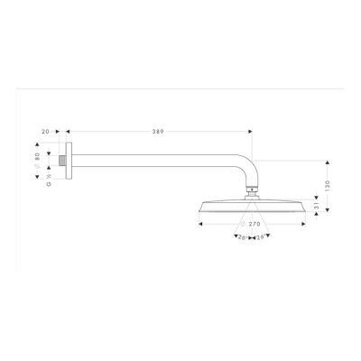 HansGrohe Raindance Classic Tepe Duşu 240 1 Jet, Duş Dirseği İle - 27424090 - 2