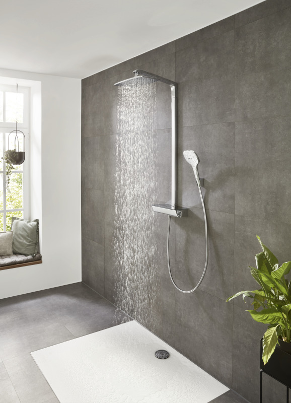 HansGrohe Raindance E Duş Kolonu 360 1 Jet, Ecosmart, 9 Lt/Dk, Termostat İle - 27286000 - 5