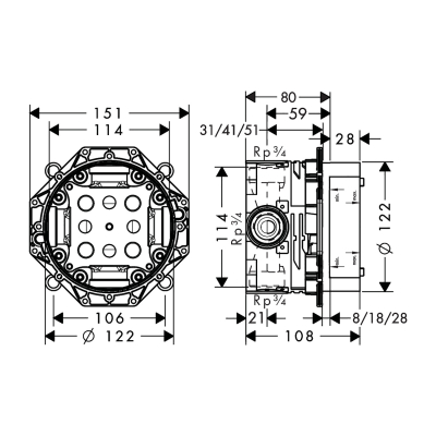 HansGrohe Raindance E Duş Sistemi Ankastre Montaj İçin Showerselect Termostat İle - 27939670 - 2