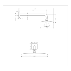 HansGrohe Raindance E Tepe Duşu 360 1 Jet, Ecosmart, 9 Lt/Dk, Duş Dirseği İle - 26605000 - 2