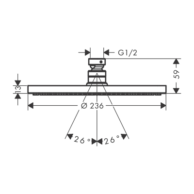 HansGrohe Raindance S Tepe Duşu 240 1 Jet, Powderrain - 27623000 - 2