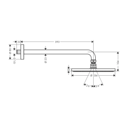 HansGrohe Raindance S Tepe Duşu 240 1 Jet, Powderrain, Duş Dirseği İle - 27607000 - 2