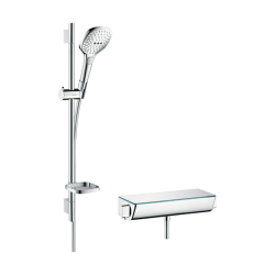 HansGrohe Raindance Select E Aplike Duş Sistemi 120 3Jet, Ecostat Select Termostat Ve 65 Cm Duş Barı İle - 27038000 - 1